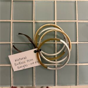 Natural Buffalo Horn Bangles Set
